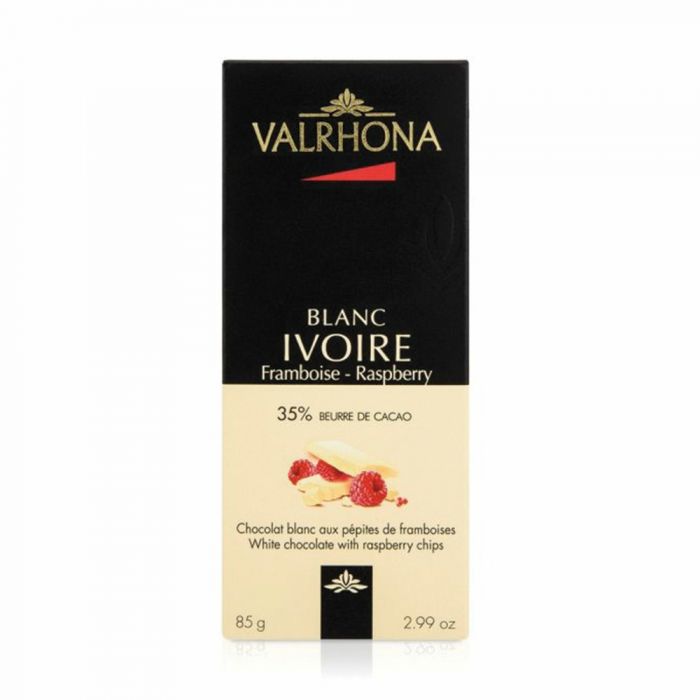 [CJ-0437] Chocolate blanco Ivoire 35% con frambuesa Valrhona 85 g