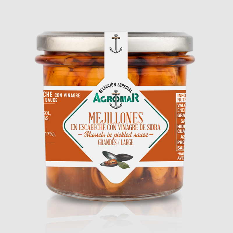 [CJ-0354] Mejillones en Escabeche con Vinagre de Sidra Agromar 230Gr