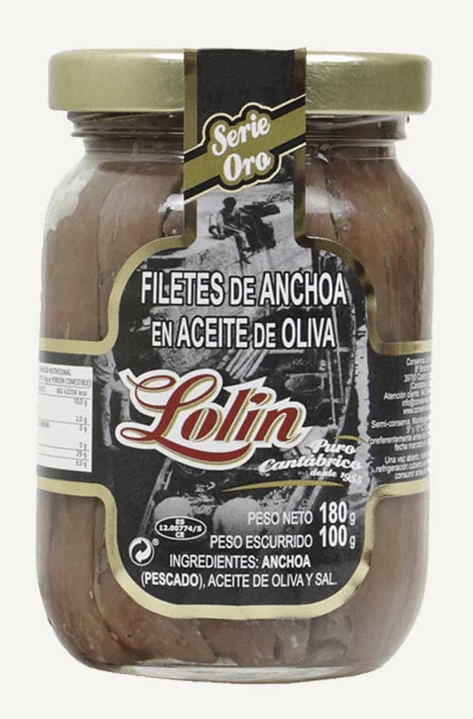 [CJ-0271] Filetes de Anchoas Lolín Tarro 180Gr