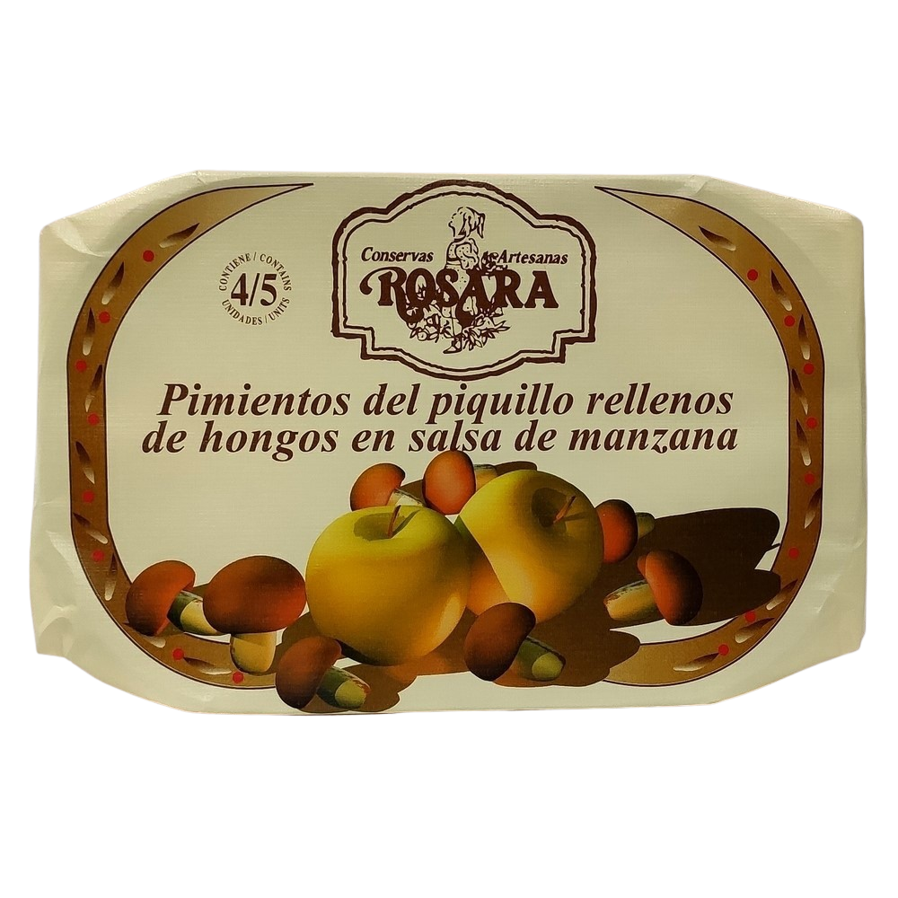 [CJ-0368] Pimiento del Piquillo Rellenos de Hongos en Salsa de Manzana Rosara 250Gr