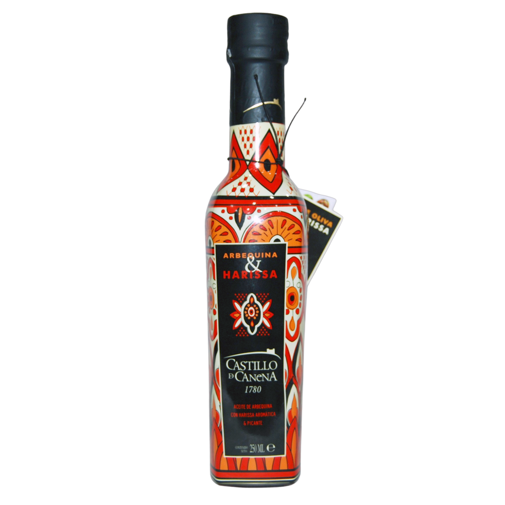 [CJ-0303] Aceite Arbequina con Harissa Aromática y Picante 250 Ml