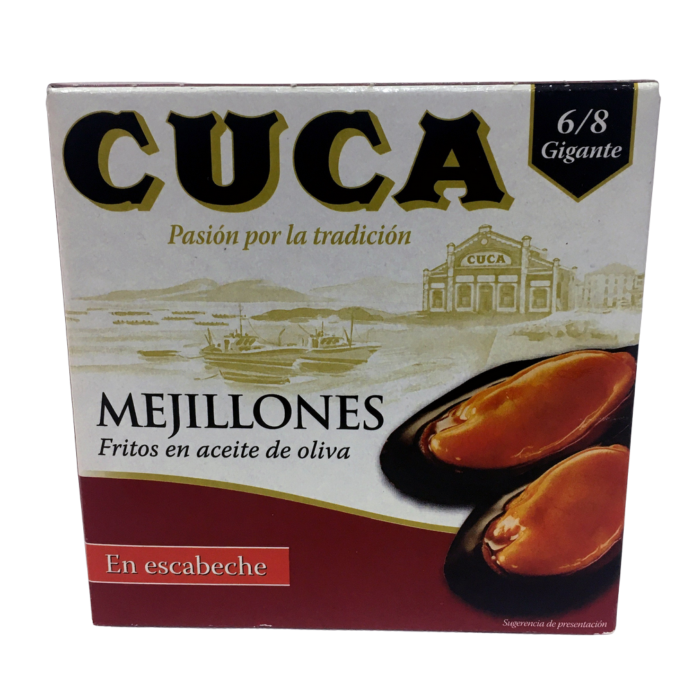 [CJ-0590] Mejillones Fritos En Escabeche 6/8 Gigante (Ed. Gourmet) 120 g