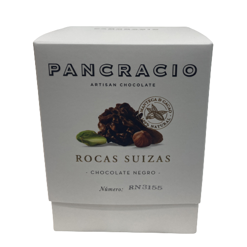 [CJ-1094] Caja Rocas Suizas chocolate negro 140gr